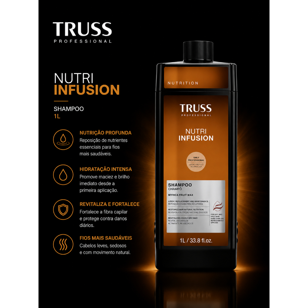 Truss Shampoo Nutri Infusion | Hidratação e Revitalização Profunda | 1L