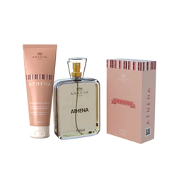 Kit Essencial Athena Amakha Paris: Perfume 100ml + Hidratante | Fragrância Floral Romântica