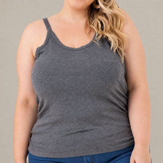 Regata Básica Feminina Plus Size Alcinha Tecido Leve Confortável Envio Imediato