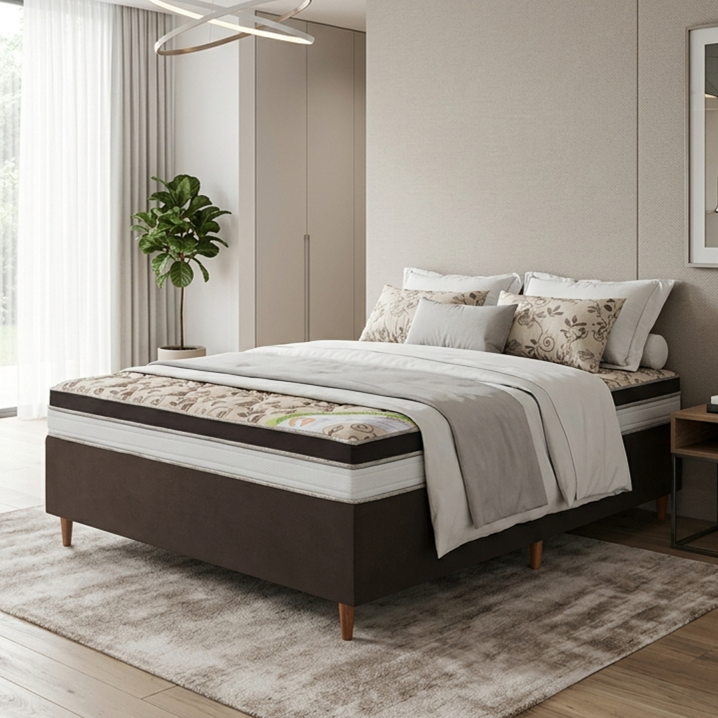 Colchão Casal D33 Dallas + Base 138x188x60