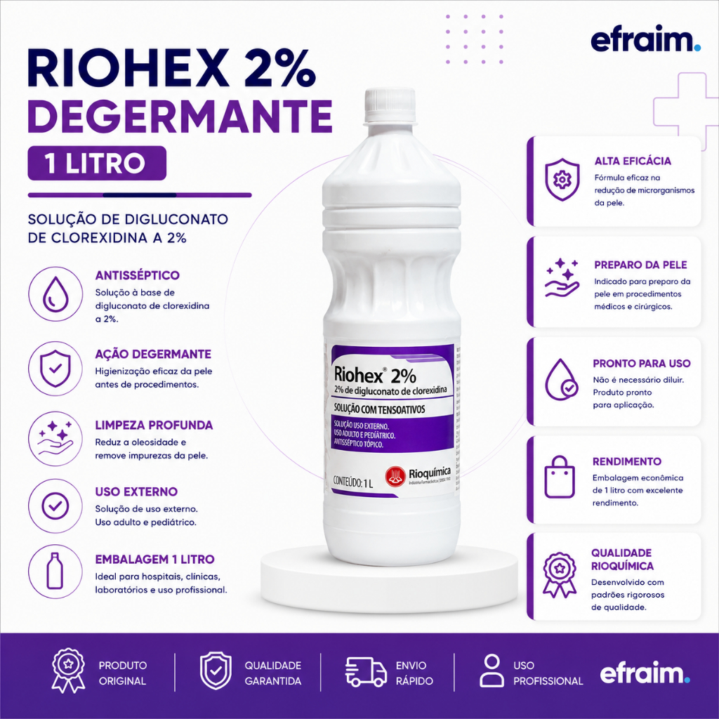 Clorexidina Degermante 2% 1 Litro Riohex - Rioquimica
