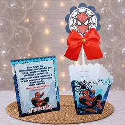 Centro de Mesa Cachepô + Plaquinhas ou Somente Plaquinhas HOMEM ARANHÃ - SPIDER-MAN - Decoração - (PRONTO ENTREGA)