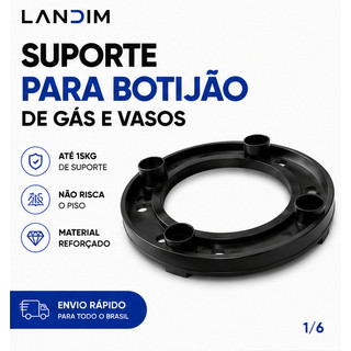 Base Suporte Para Botijão de Gás e Vasos 4 Apoios Resistente Protege o Piso Alta Durabilidade