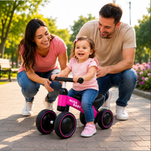 Bicicleta Equilíbrio Infantil 4 Rodas Sem Pedal Triciclo Aprendizagem Andador Criança Menino Menina