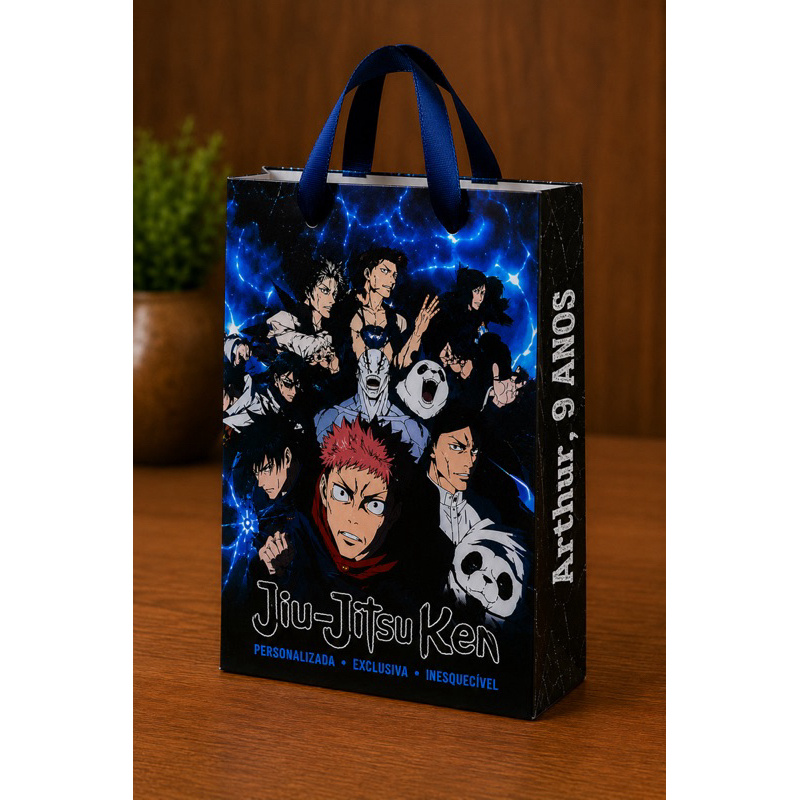 Kit 40 Sacolinha Personalizadas JUJUTSU KAISEN De Festa Infantil Super Herói Homem Aranha Nome Idade