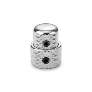 Knob Duplo Concêntrico De Metal Cromo Guitarra Baixo Profissional