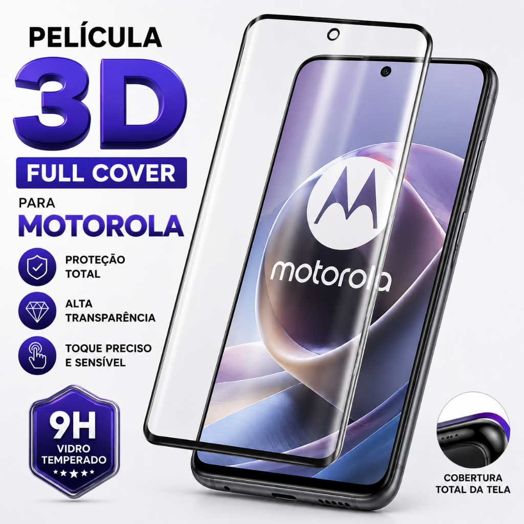 Pelicula 3D 9D de Vidro Temperado Para Motorola Vários Modelos