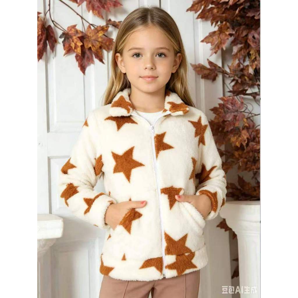 Casaco Blusa Infantil Juvenil Feminino Menina Teddy Forrado com Bolso Inverno - Tamanhos 10 a 16