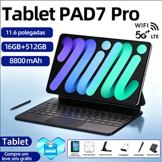tablet PAD7 Pro Combo com Teclado e Mouse -11.6inch 16GB+512GB Android 15 8800mAh Ideal para Estudos e Jogos