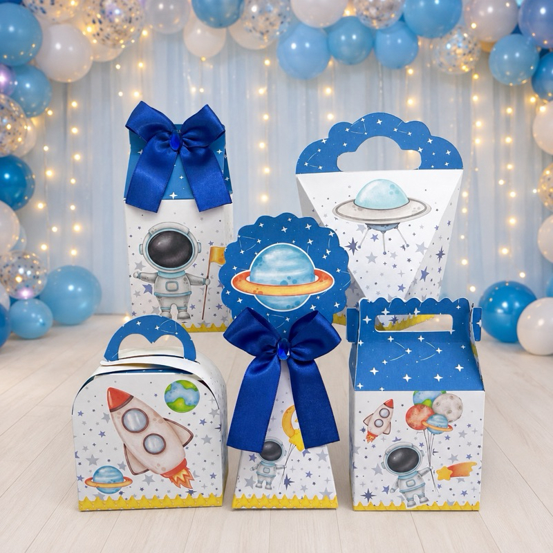 Kit Festa Astronauta Menino - Caixinhas para festa infantis lembrancinhas de aniversario mimos decoração personalizados