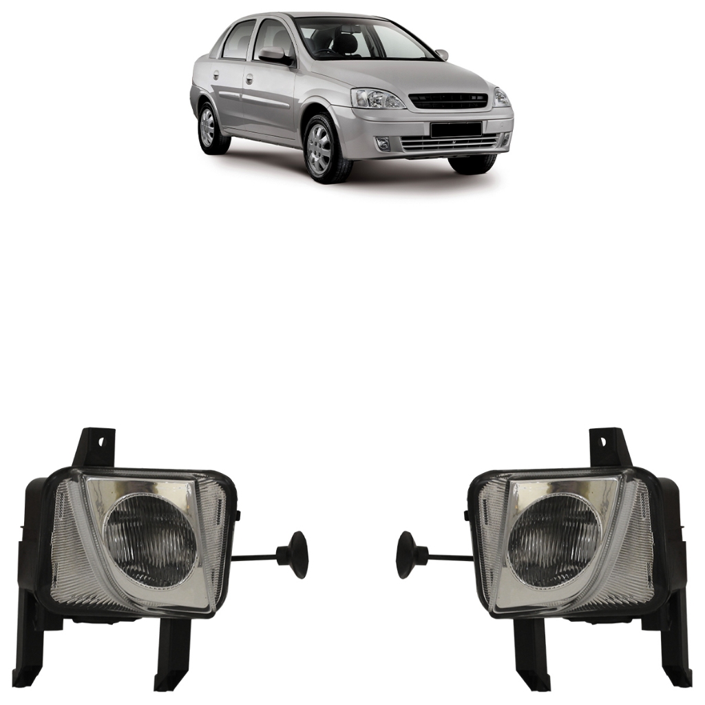 Par Farol Milha Auxiliar Corsa 2003 2004 2005 2006 2007 2008 2009 2010 2011 2012 Lente Estriada Vidro