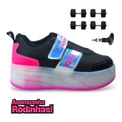 Tênis Infantil Menina Mini Pé com Rodinhas LED Casual MP2623