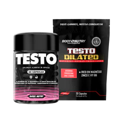 Kit 1x Testo Feminy (Zinco, Magnésio, Vitamina B6, ZMA) 60Cáps +1x Testo Dilated 30Cáps - Body Nutry