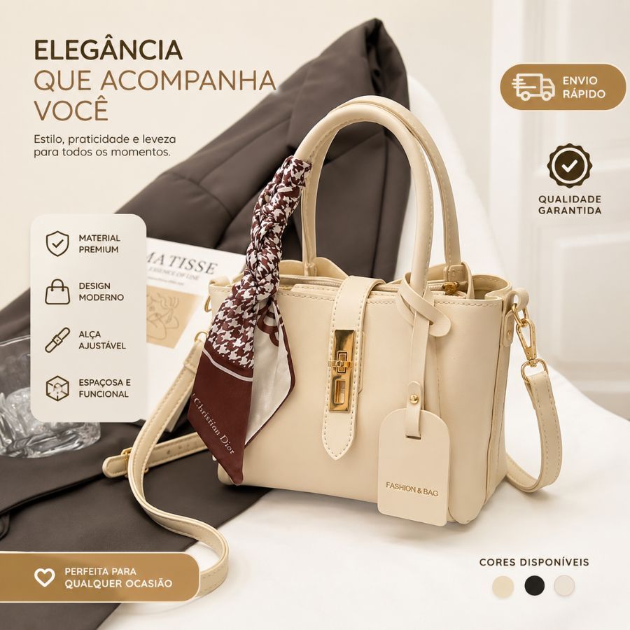 Bolsa Tiracolo Feminina Retrô Com Lenço Elegante Alça Ajustável Pequena Luxo Casual Premium