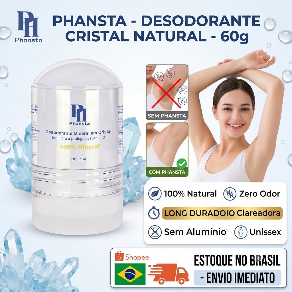 Desodorante Cristal Pedra Natural Antitranspirante