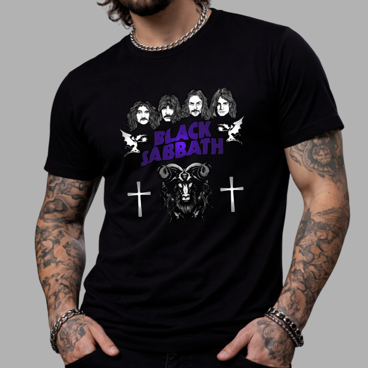 Camiseta Blacksabbath Banda de Rock Camisa Blusa Unissex Masculino Feminino Plus Size 100% Algodão