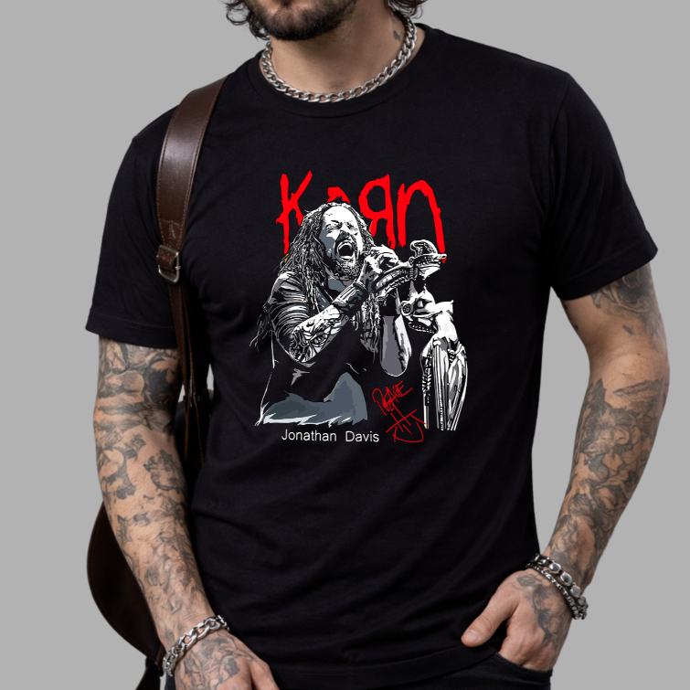 Camiseta Korn Banda Rock Internacional Jonathan Davis Camisa Blusa Unissex Masculino Feminino 100% Algodão Top Premium