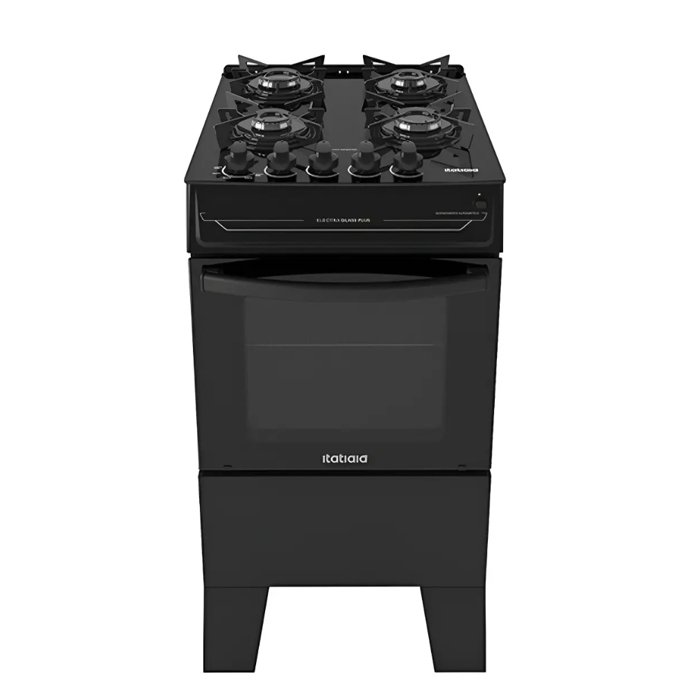 Fogão Electra Glass Plus 4 Bocas Bivolt, Mesa de Vidro, Forno 48 Litros e Acendimento Automático