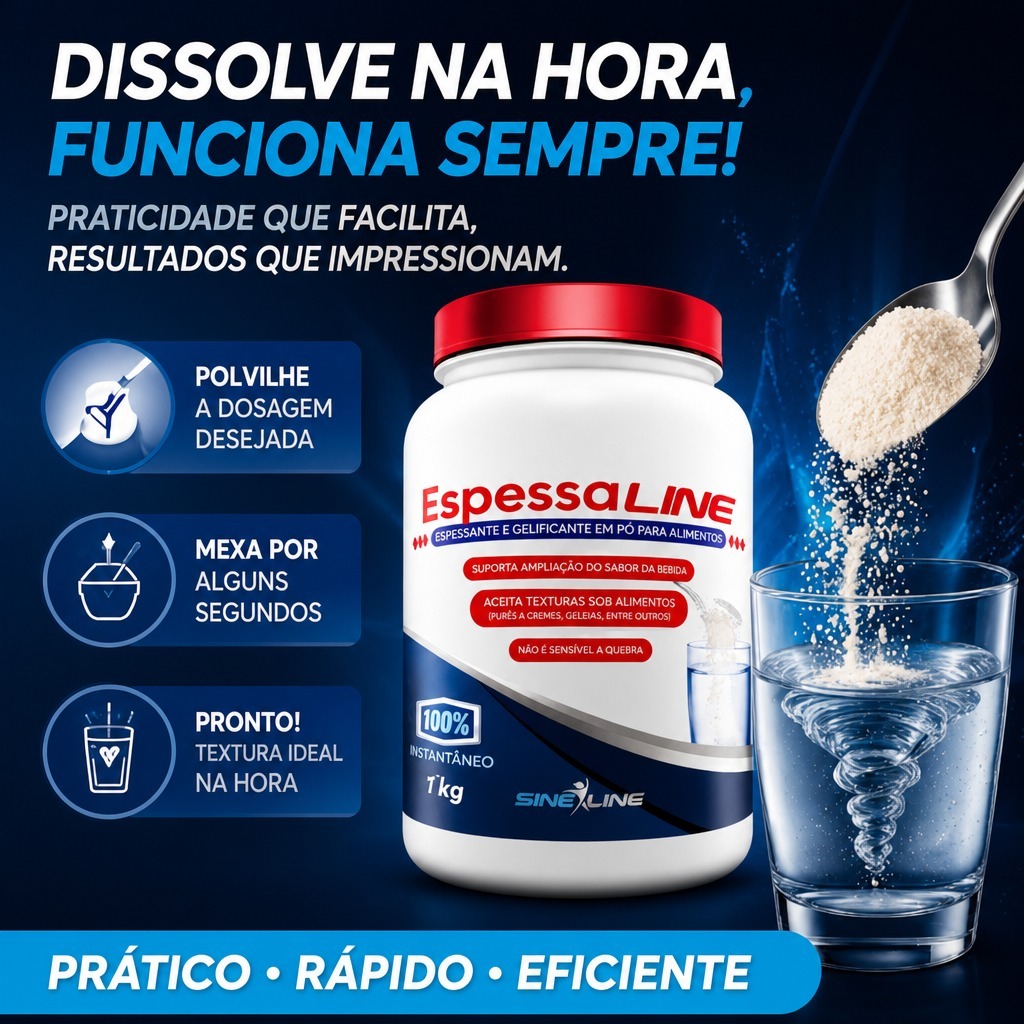 Espessante Alimentar 1KG Espessaline Sem Glúten Para Bebidas e Alimentos