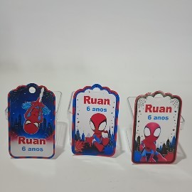 Tag Lembrancinha Homem Aranha Personalizada Nome e Idade Festa Infantil Aniversário