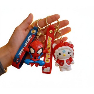 Chaveiros Kit 2 namorados Casal Fofo Stitch Angel Hello Kitty Homem Aranha Presente