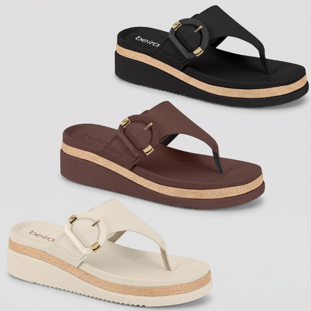 Tamanco Feminino Beira Rio Conforto Plataforma Fivela Original