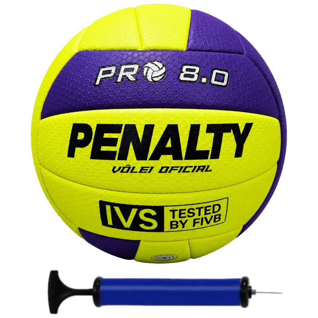 Bola Vôlei Profissional Quadra Penalty 8.0 Pro + Bomba de Ar
