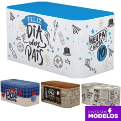 Capa de Mesa Dia dos Pais Decorativa Sublimada Em Tecido Veste Fácil