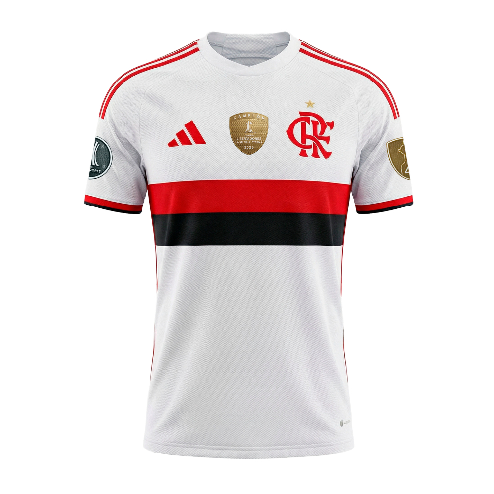 Manto 2 Flamengo Masculina Adidas 2026 + Kit Patches CAMPÉON Libertadores 2025