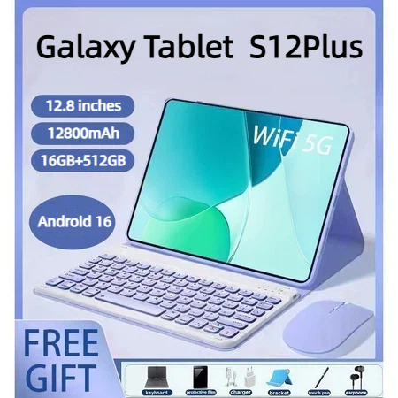 {Com teclado e mouse}Original Galaxy S12Plus Tablet 12,8"Tela IPS 120Hz …