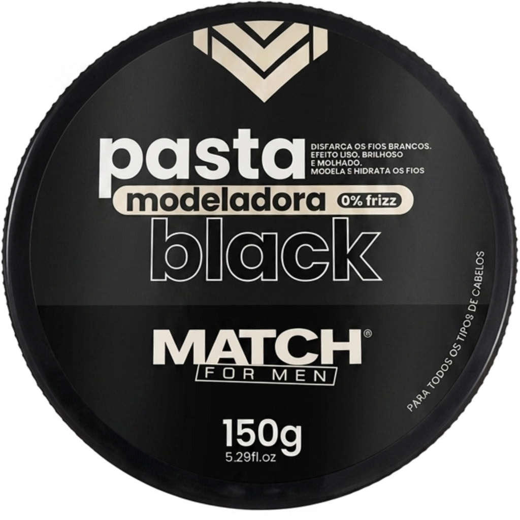Pomada Black Match For Man 150g Pigmentante Disfarça Fios Brancos