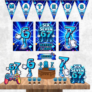 Kit festa só um bolinho Six Seven 67 - Decoração infantil Roblox - aniversário - festa personalizada