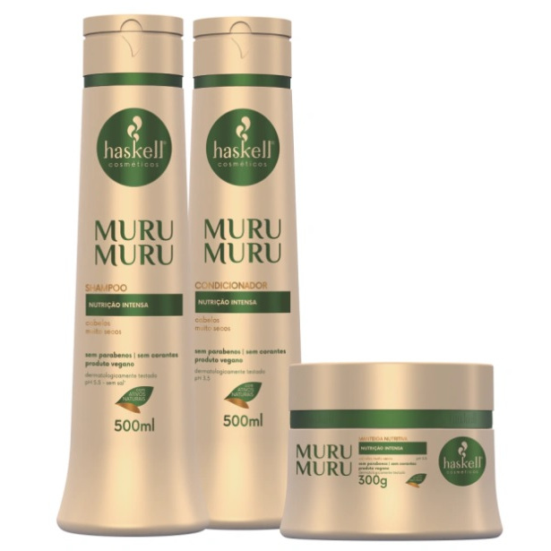 Kit Shampoo, Condicionador 500ml e Mascara 300g Murumuru Haskell