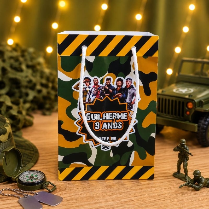Sacolinha Surpresa P Free Fire Personalizado - Lembrancinha - Festa Infantil - Aniversário / DESMONTADO