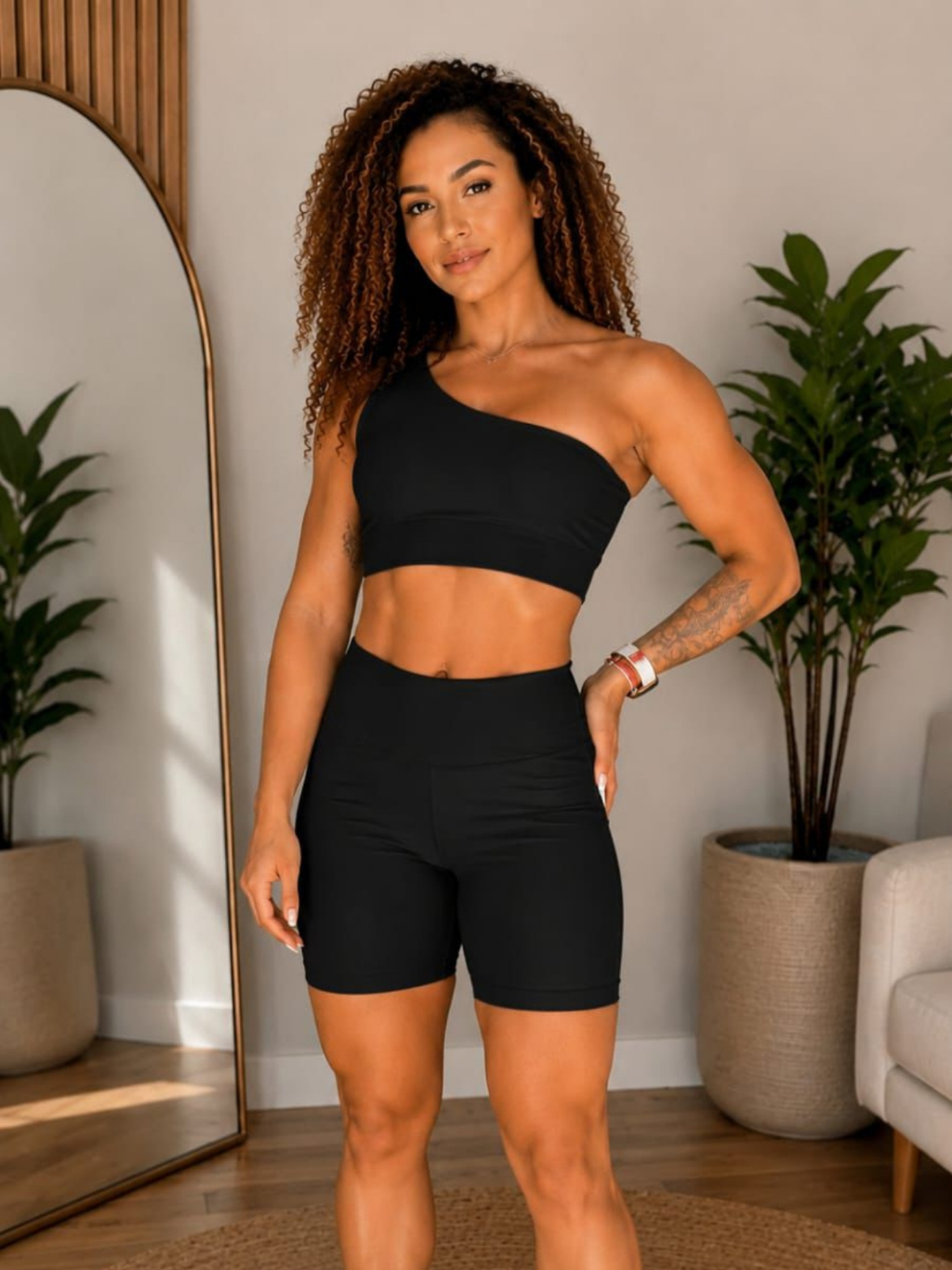 Conjunto de Academia/CrossFit Feminino Fitness/ Meia Coxa top short Cintura alta Zero Transparência
