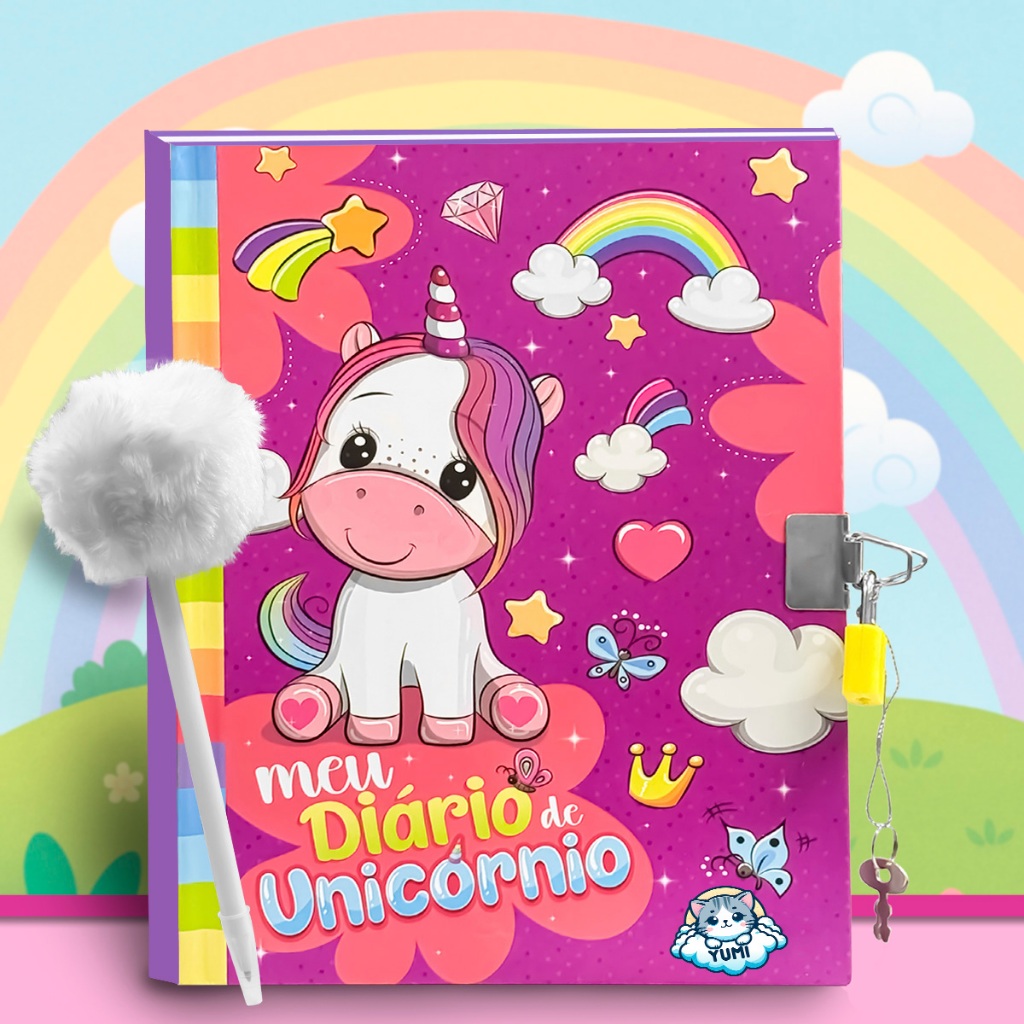 Diário Fofinho para Meninas Unicórnios | Livro Infantil Com Caneta Fofa | Segredos E Diversão