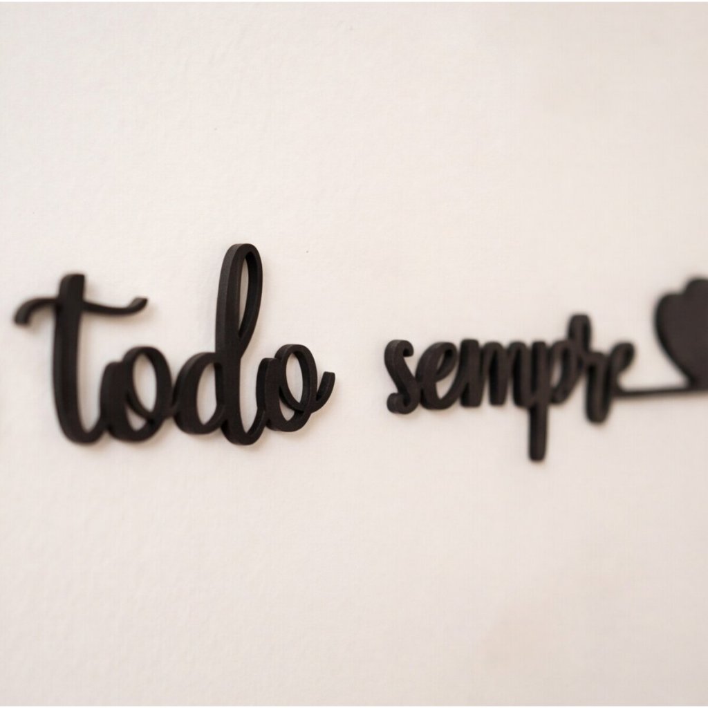 Frase Parede Para Todo Sempre Dois Corações MDF 90cm Casal Quarto Cabeceira Decoração Namorados