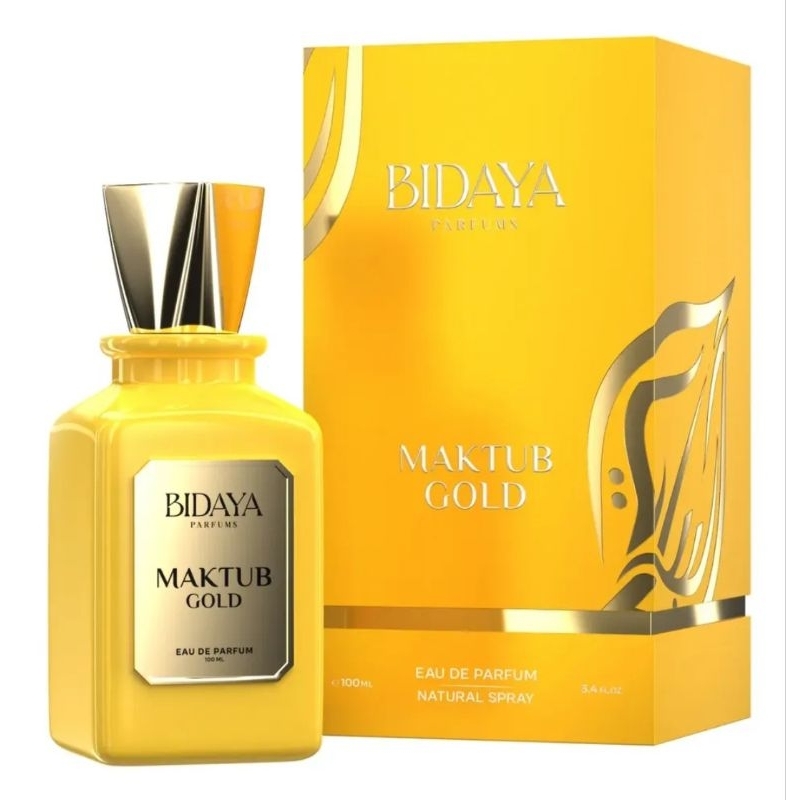 Perfume Bidaya Parfums Maktub Gold, da casa de Perfumaria Árabe. Ótima Fixação.