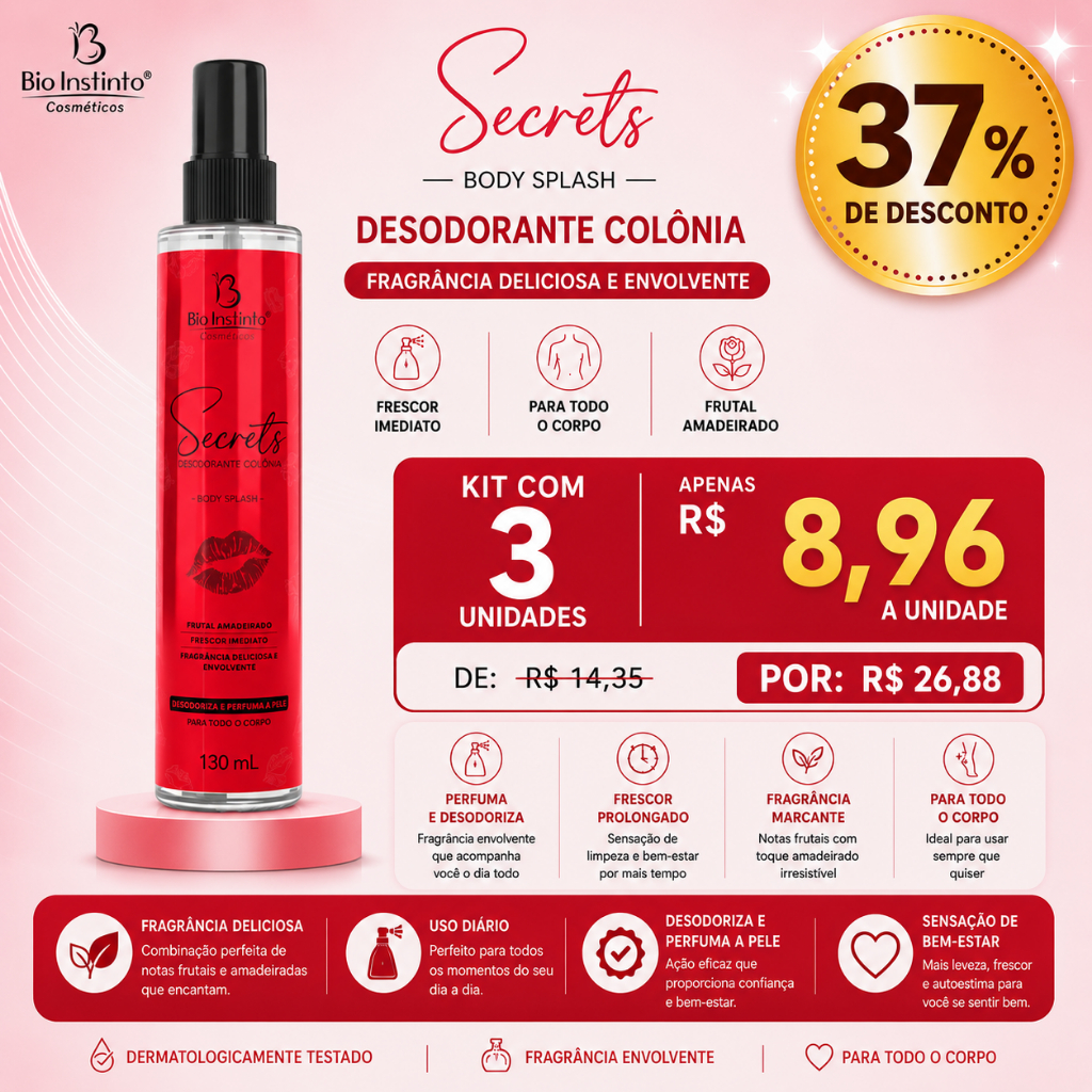 Desodorante Body Splash Secrets 130ml - Bio Instinto
