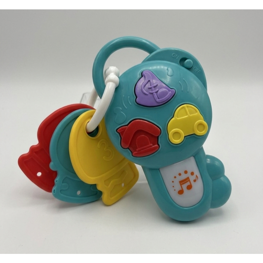 Chave Musical Infantil com Luz e Sons Educativa Bebê Mordedor Sensorial Brinquedo Interativo 18 Meses+