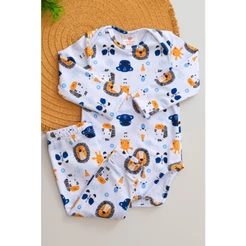 Conjunto Termico Bebê Pagão Infantil Longo Estampado Leãozinho e Girafa Menino