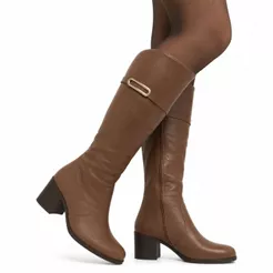 Bota Feminina em Couro Cano Alto Comfortflex 2684306
