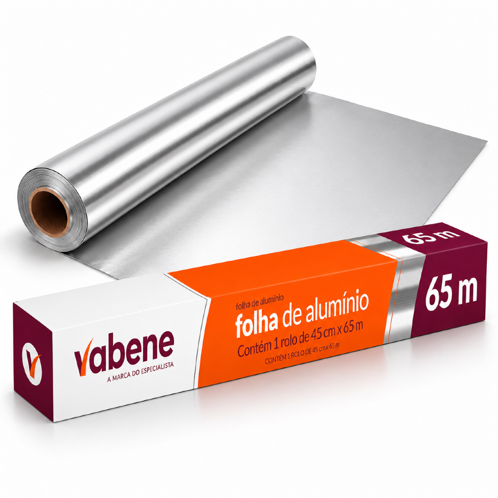 Papel Alumínio 45cm x 65m Rolo Profissional para Forno e Assados Forte