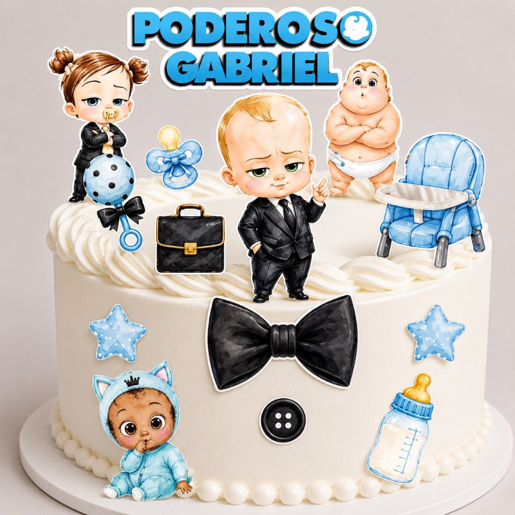 Topo de bolo Personalizado poderoso chefinho  para aniversário - festa infantil em papel fotográfico