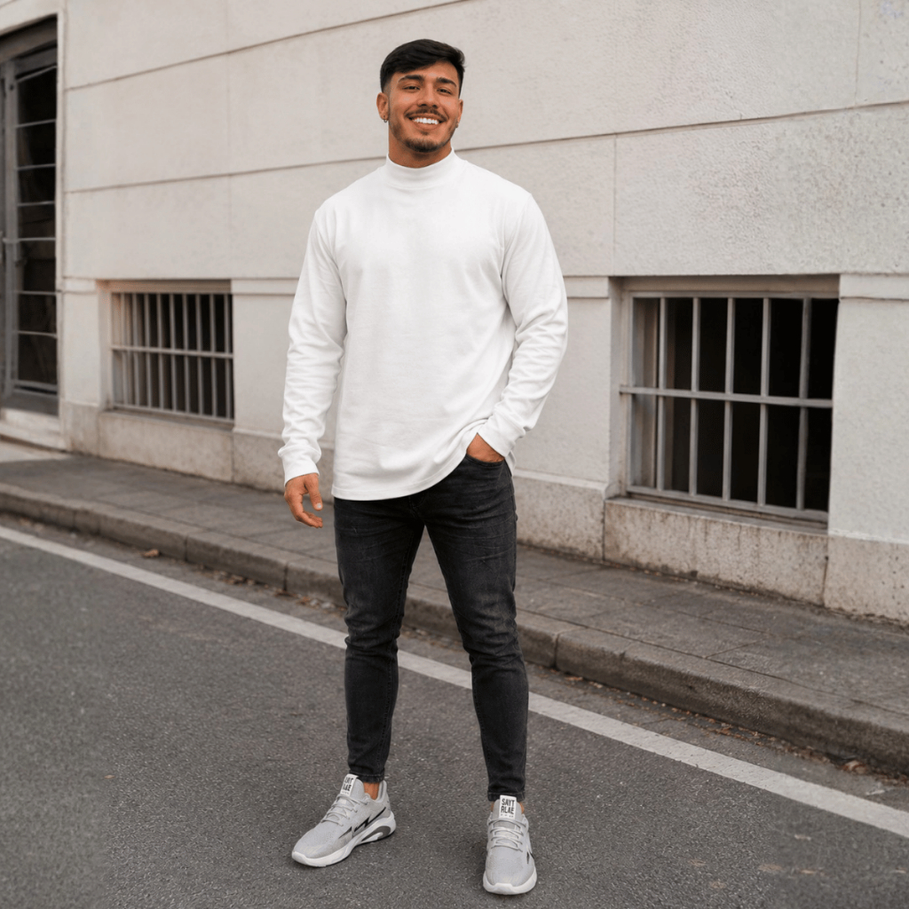 Moletom Oversized Masculino Gola Alta Cacharrel Manga Longa Casaco de Frio Inverno Streetwear Casual