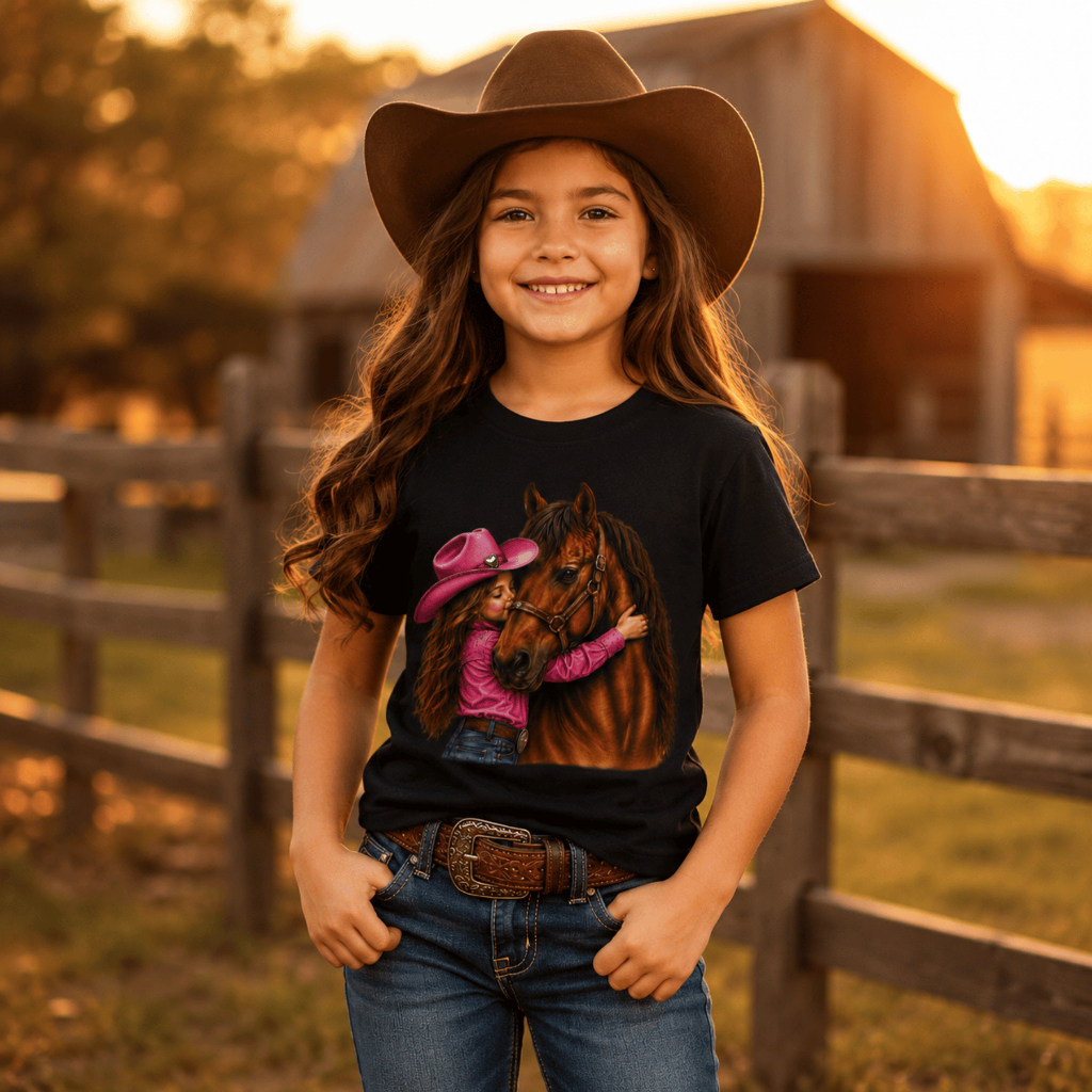 Camiseta Infantil Feminina Country Cavalo 100% Algodão Premium