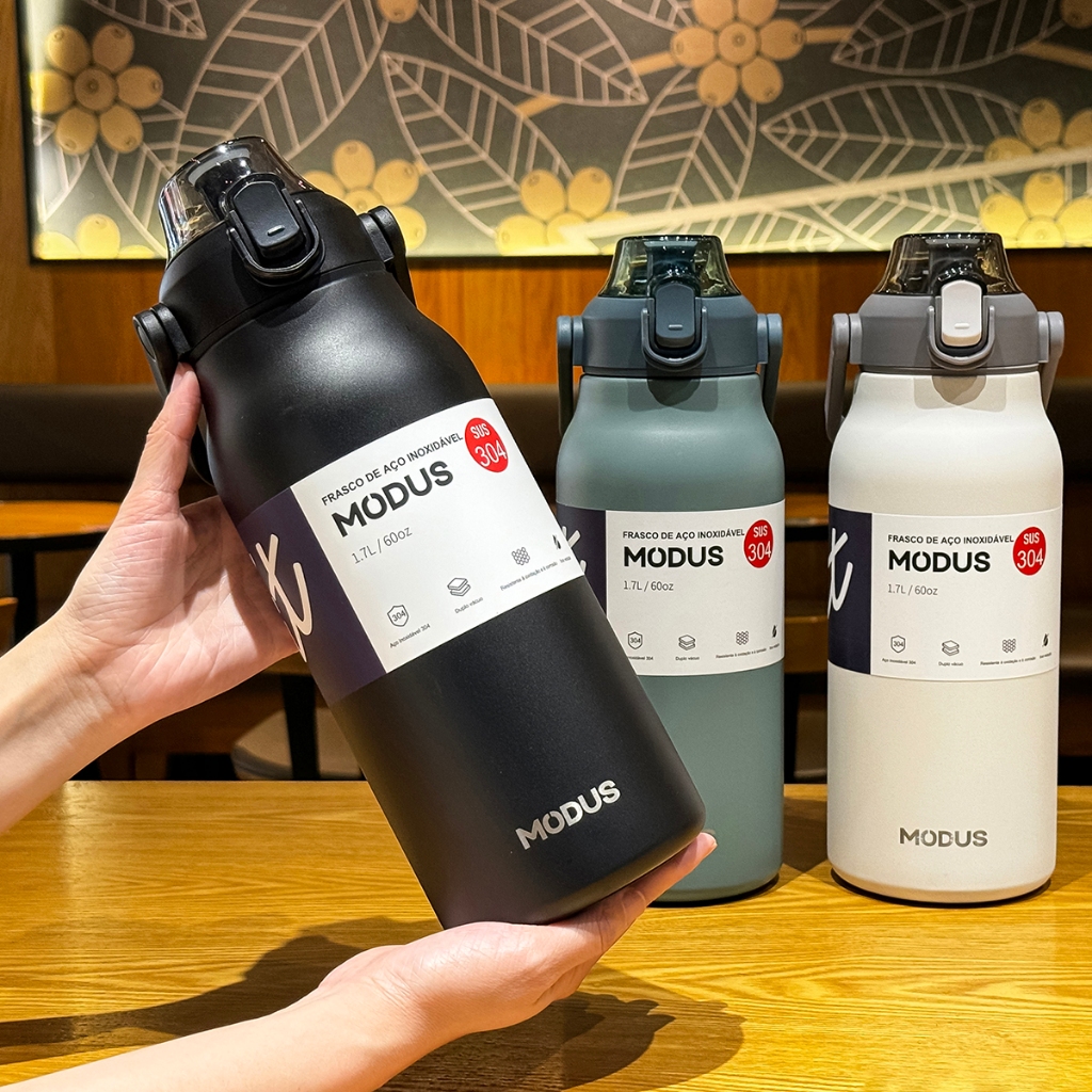 Modus 1700ml Garrafa Térmica De água Aço Inoxidável Garrafa Térmica Café Gelado Cubos Gelo De Aço inoxidável 304 Copo