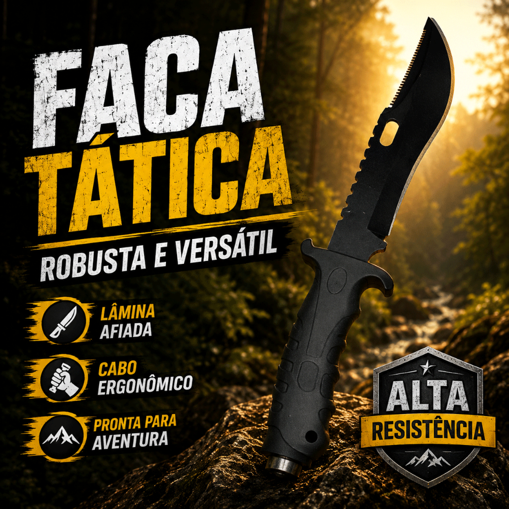 FACA AÇO COM BAINHA IDEAL CAÇA PESCA CAMPING SELVA SOBREVIVÊNCIA CHURRASCO RAMBO AFIADA SLK A70