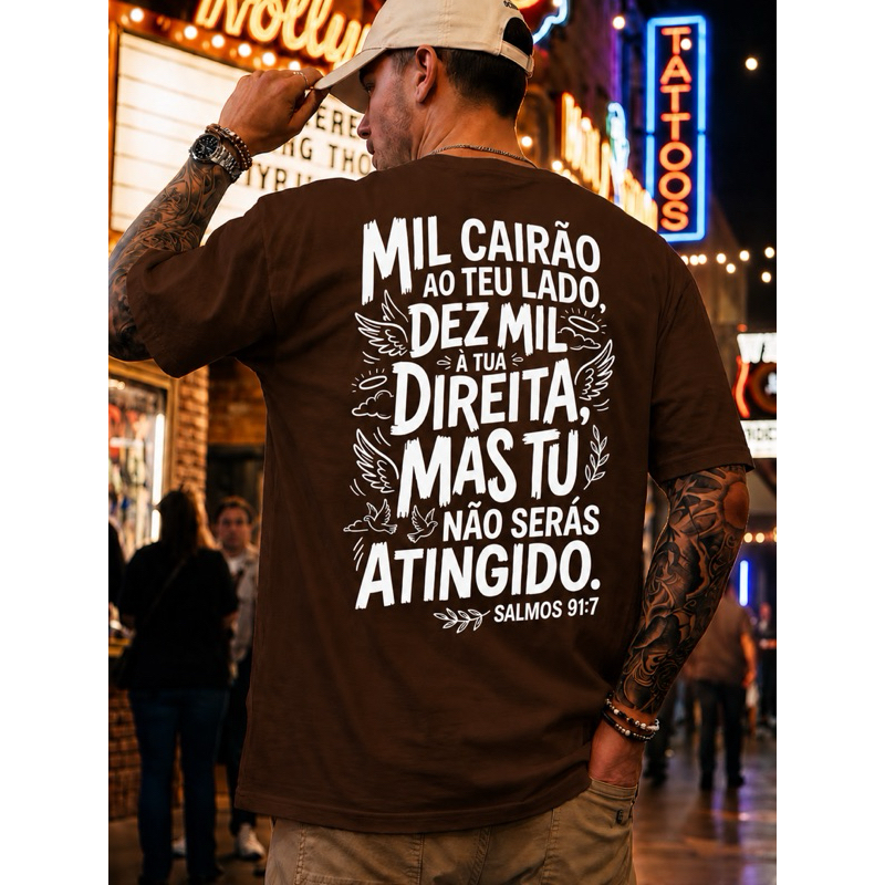 Camiseta Mil Cairão Cristã Camisa Masculina Streetwear 100% Algodão Unissex