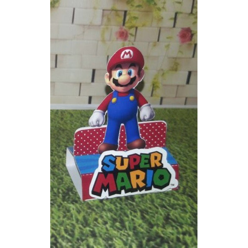 10 Caixinhas Porta Bis Personalizada Super Mário | Lembrancinhas | Com Nome e Idade | Com Aplique 3D | Festa Infantil